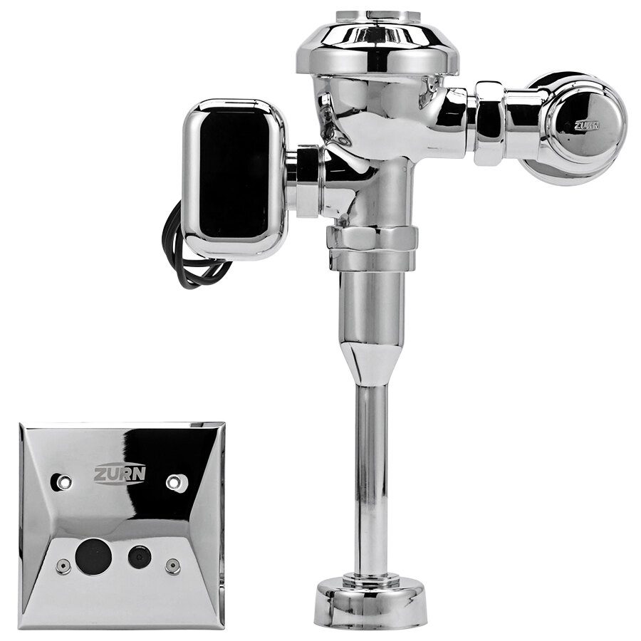 Zurn Elkay ZEMS6003PL-EWS-W1 Aquaflush Chrome Plated Automatic Exposed Hardwired Diaphragm Flush Valve for 3/4" Urinals - 0.5 GPF