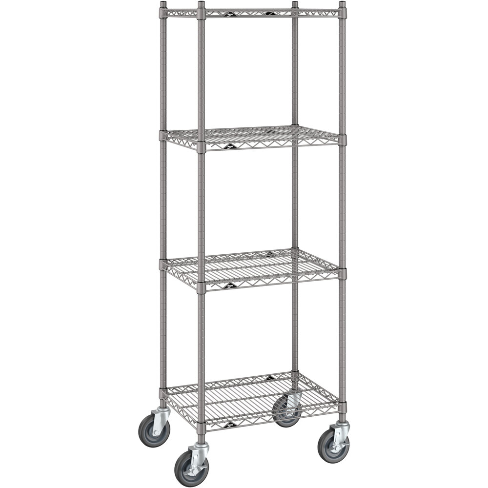 Metro Super Erecta 18" x 24" x 69" Gray Mobile Shelving Unit Kit