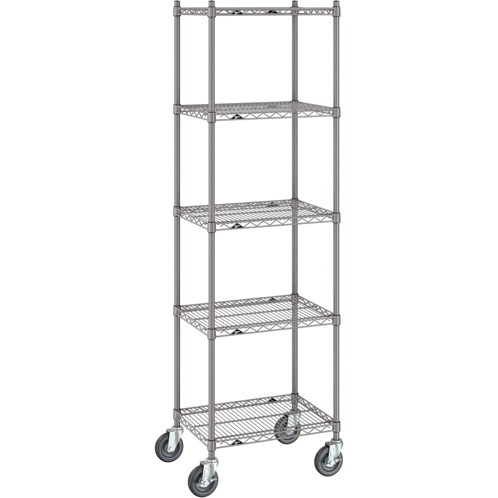 Metro Super Erecta 18" x 24" x 80" Gray Mobile Shelving Unit Kit