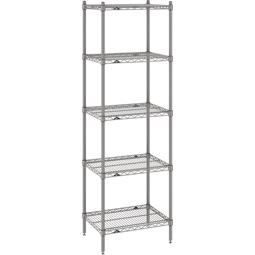 Metro Super Erecta 18" x 24" x 74" Gray Stationary Shelving Unit Kit