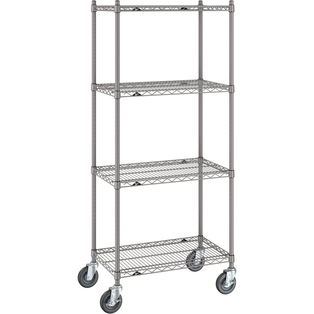 Metro Super Erecta 18" x 30" x 69" Gray Mobile Shelving Unit Kit