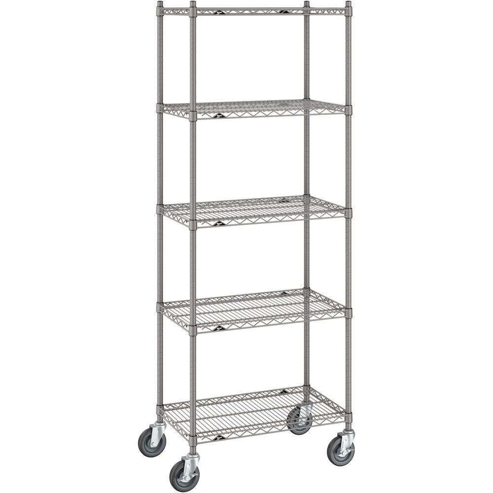 Metro Super Erecta 18" x 30" x 80" Gray Mobile Shelving Unit Kit