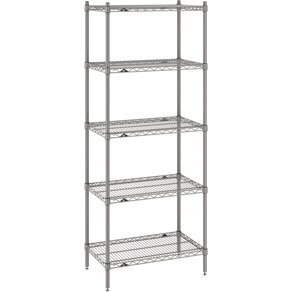 Metro Super Erecta 18" x 30" x 74" Gray Stationary Shelving Unit Kit