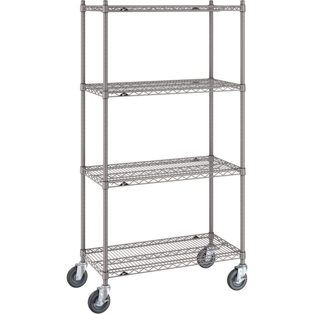 Metro Super Erecta 18" x 36" x 69" Gray Mobile Shelving Unit Kit