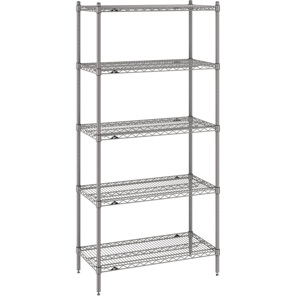 Metro Super Erecta 18" x 36" x 74" Gray Stationary Shelving Unit Kit