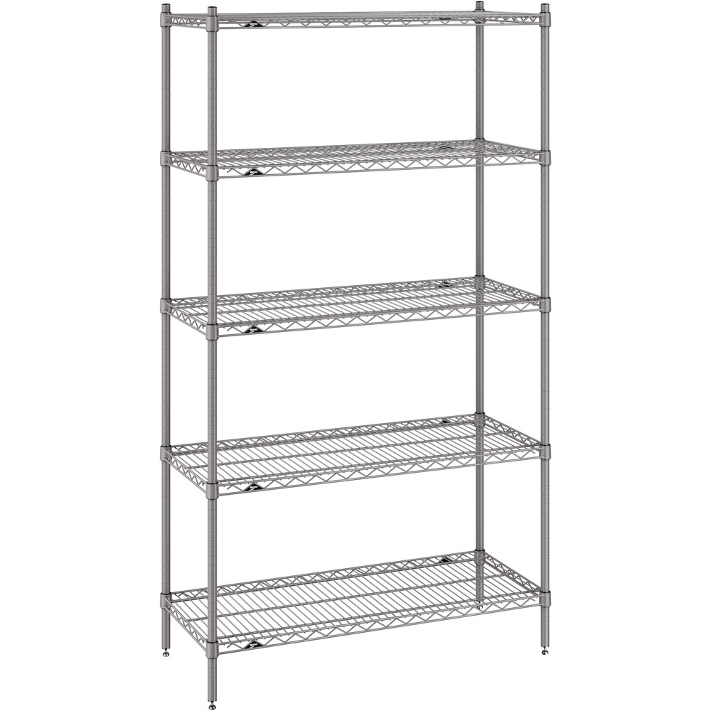 Metro Super Erecta 18" x 42" x 74" Gray Stationary Shelving Unit Kit