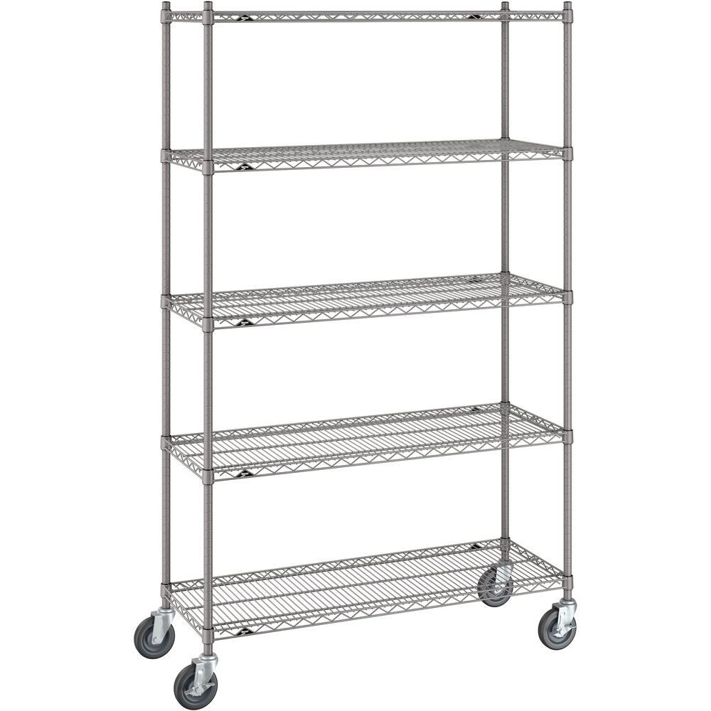 Metro Super Erecta 18" x 48" x 80" Gray Mobile Shelving Unit Kit