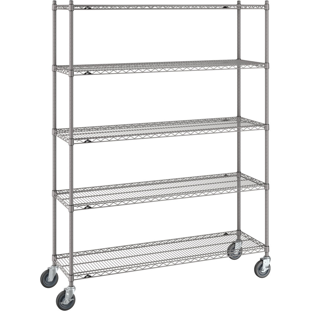 Metro Super Erecta 18" x 60" x 80" Gray Mobile Shelving Unit Kit