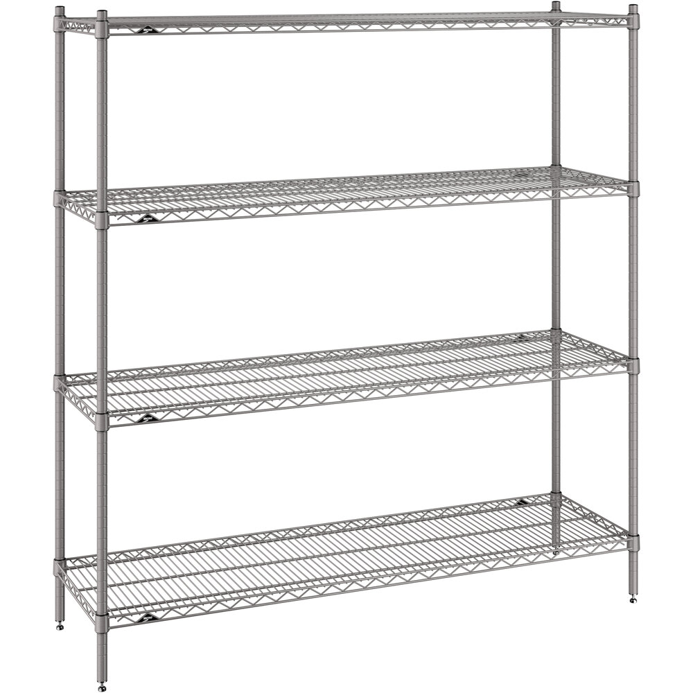 Metro Super Erecta 18" x 60" x 63" Gray Stationary Shelving Unit Kit