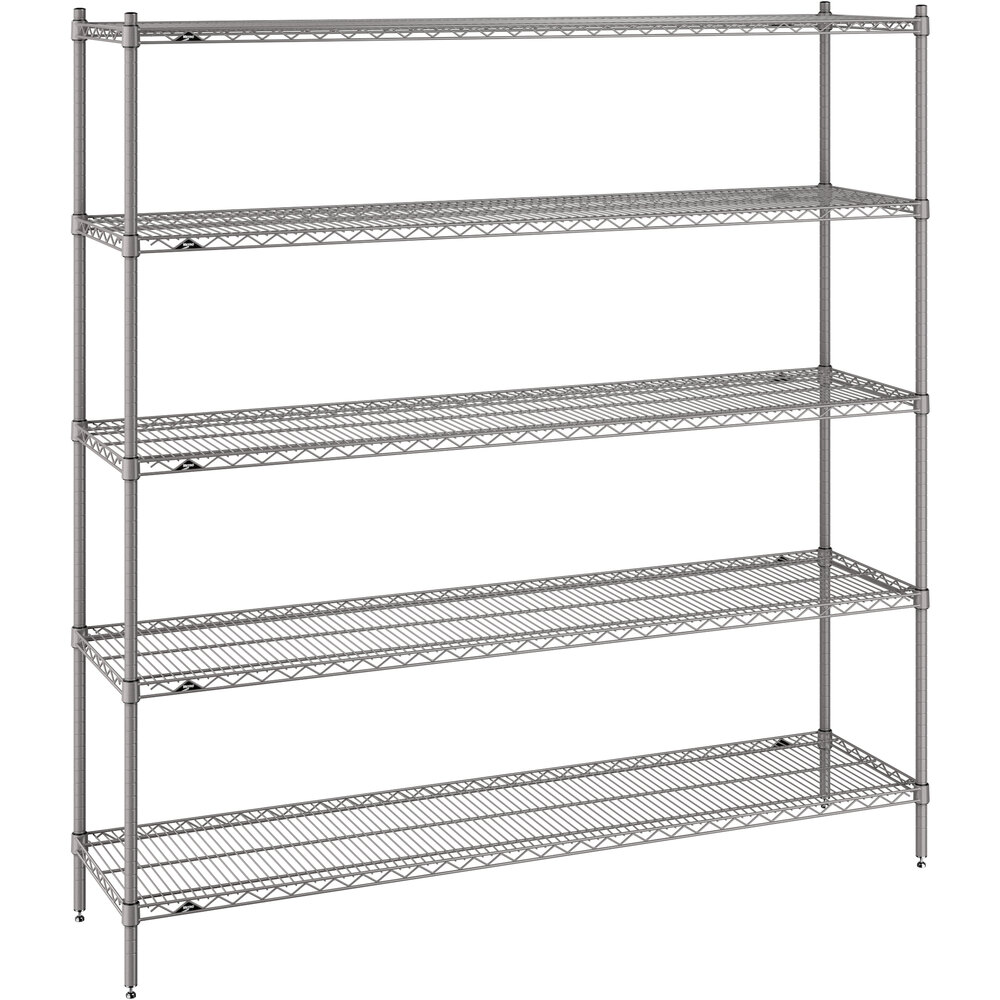 Metro Super Erecta 18" x 72" x 74" Gray Stationary Shelving Unit Kit