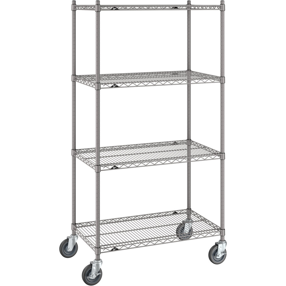 Metro Super Erecta 21" x 36" x 69" Gray Mobile Shelving Unit Kit