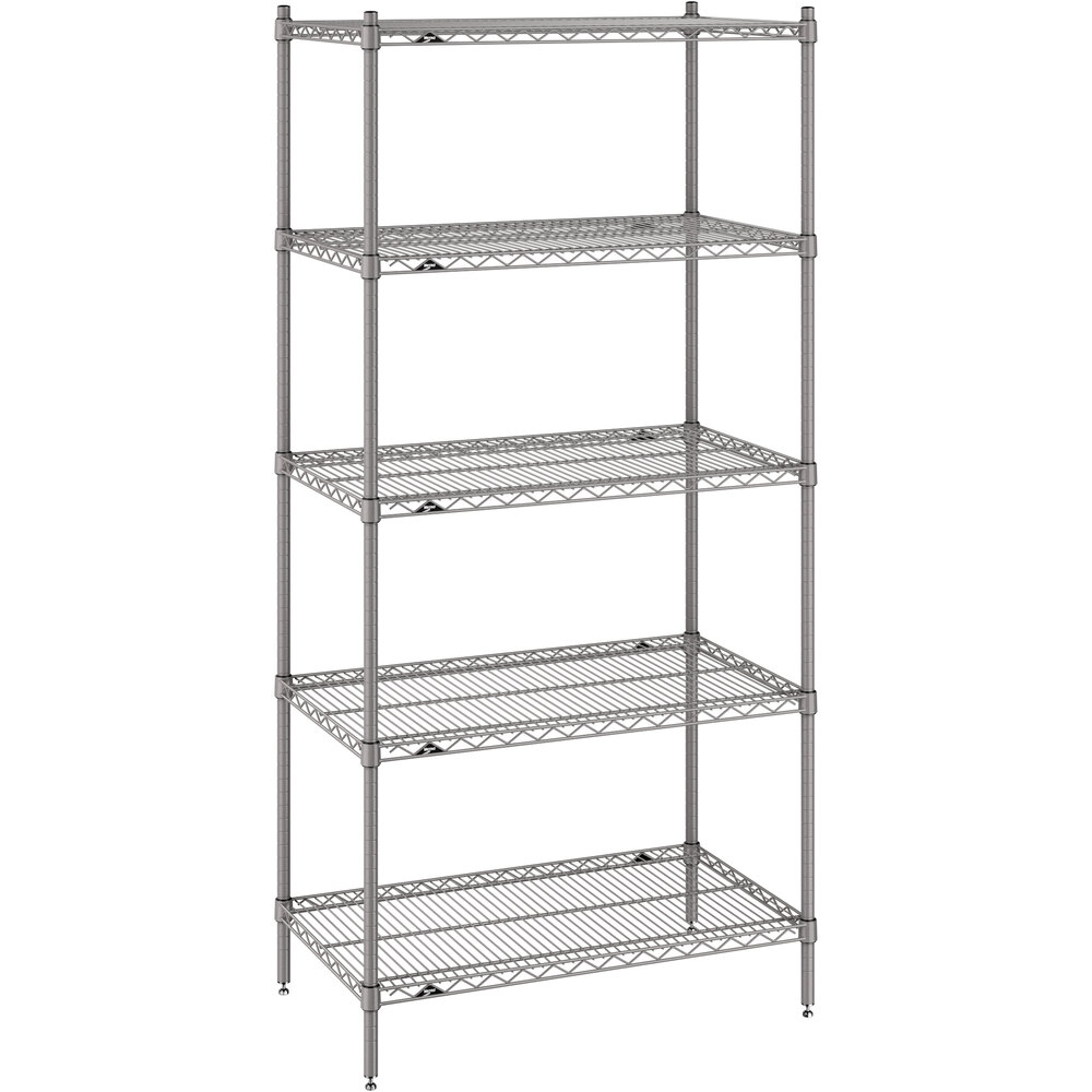 Metro Super Erecta 21" x 36" x 74" Gray Stationary Shelving Unit Kit