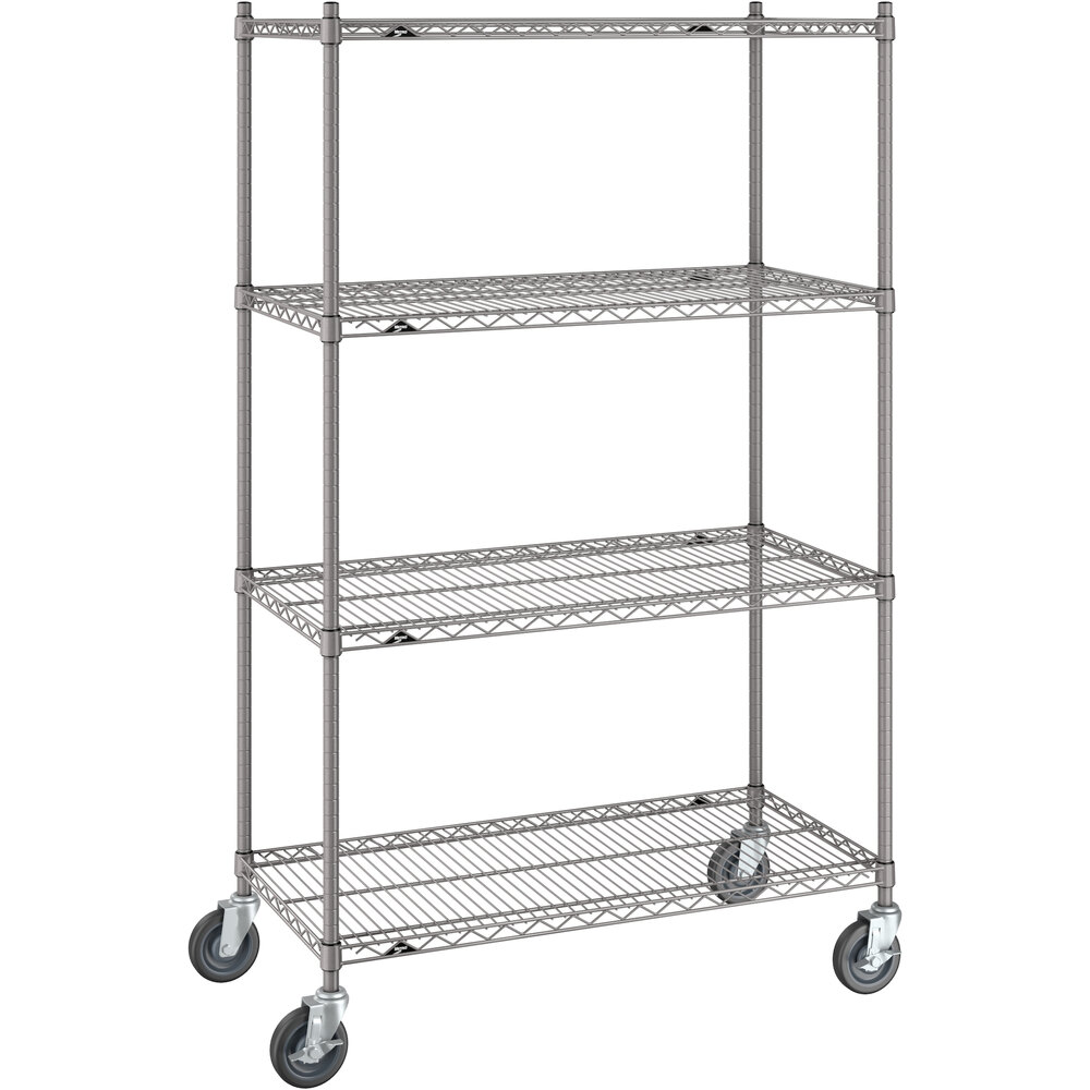Metro Super Erecta 21" x 42" x 69" Gray Mobile Shelving Unit Kit