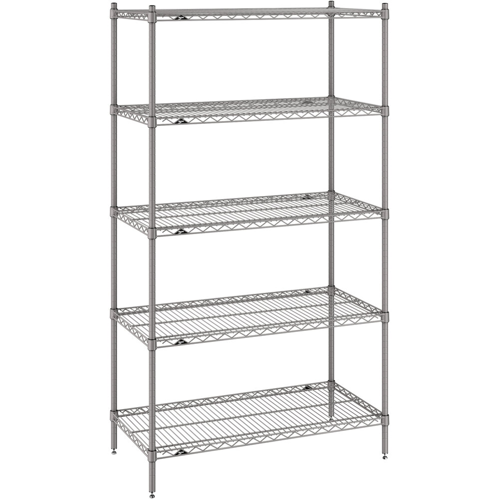 Metro Super Erecta 21" x 42" x 74" Gray Stationary Shelving Unit Kit