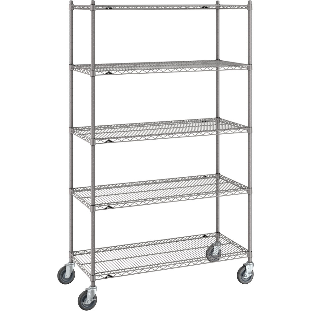 Metro Super Erecta 21" x 48" x 80" Gray Mobile Shelving Unit Kit