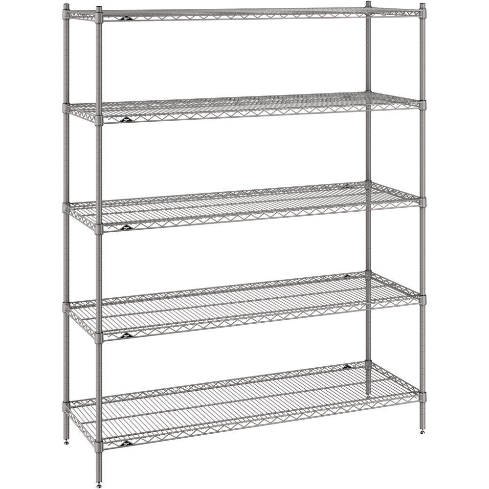 Metro Super Erecta 21" x 60" x 74" Gray Stationary Shelving Unit Kit