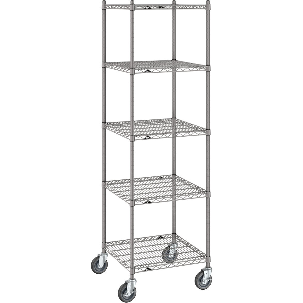 Metro Super Erecta 24" x 24" x 80" Gray Mobile Shelving Unit Kit