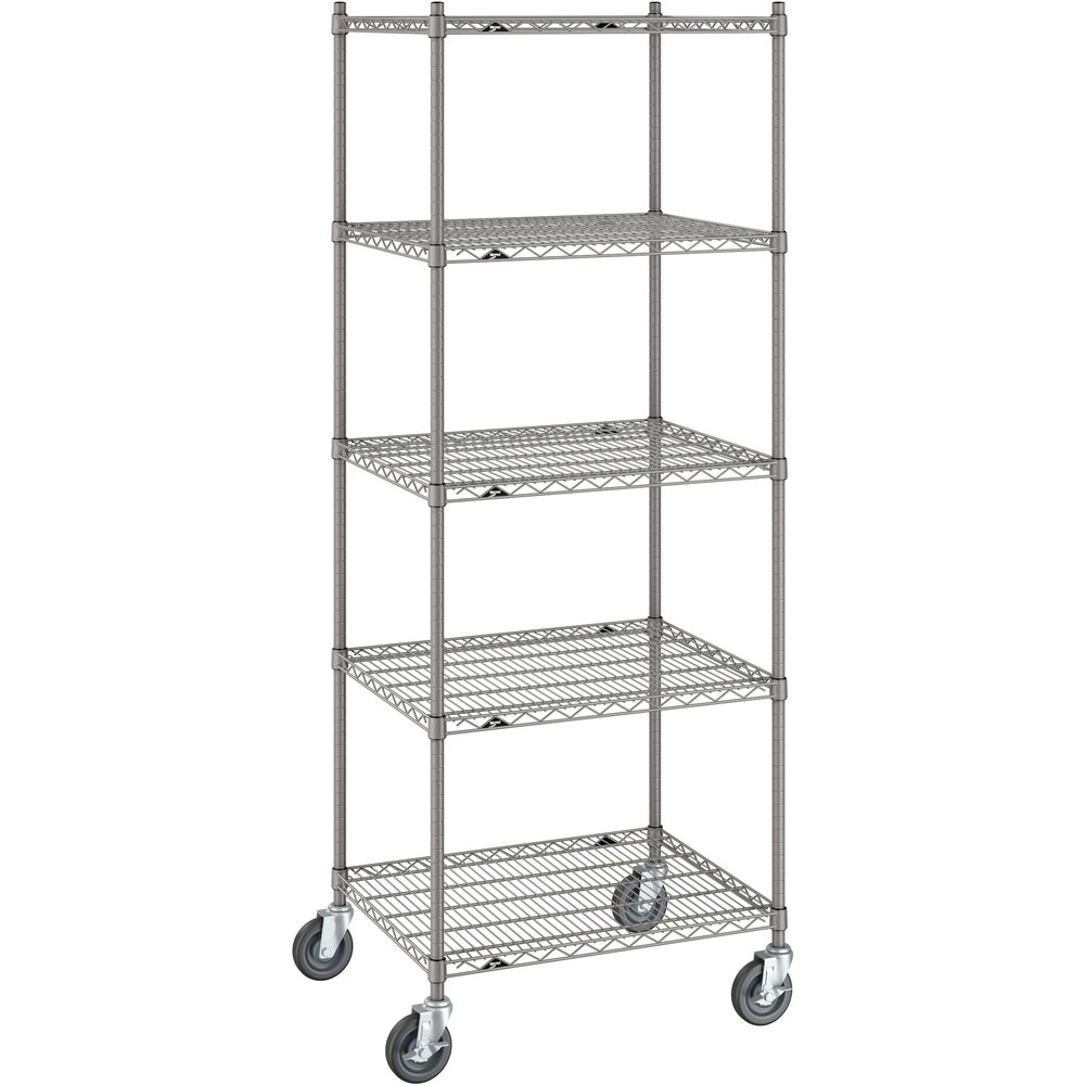 Metro Super Erecta 24" x 30" x 80" Gray Mobile Shelving Unit Kit