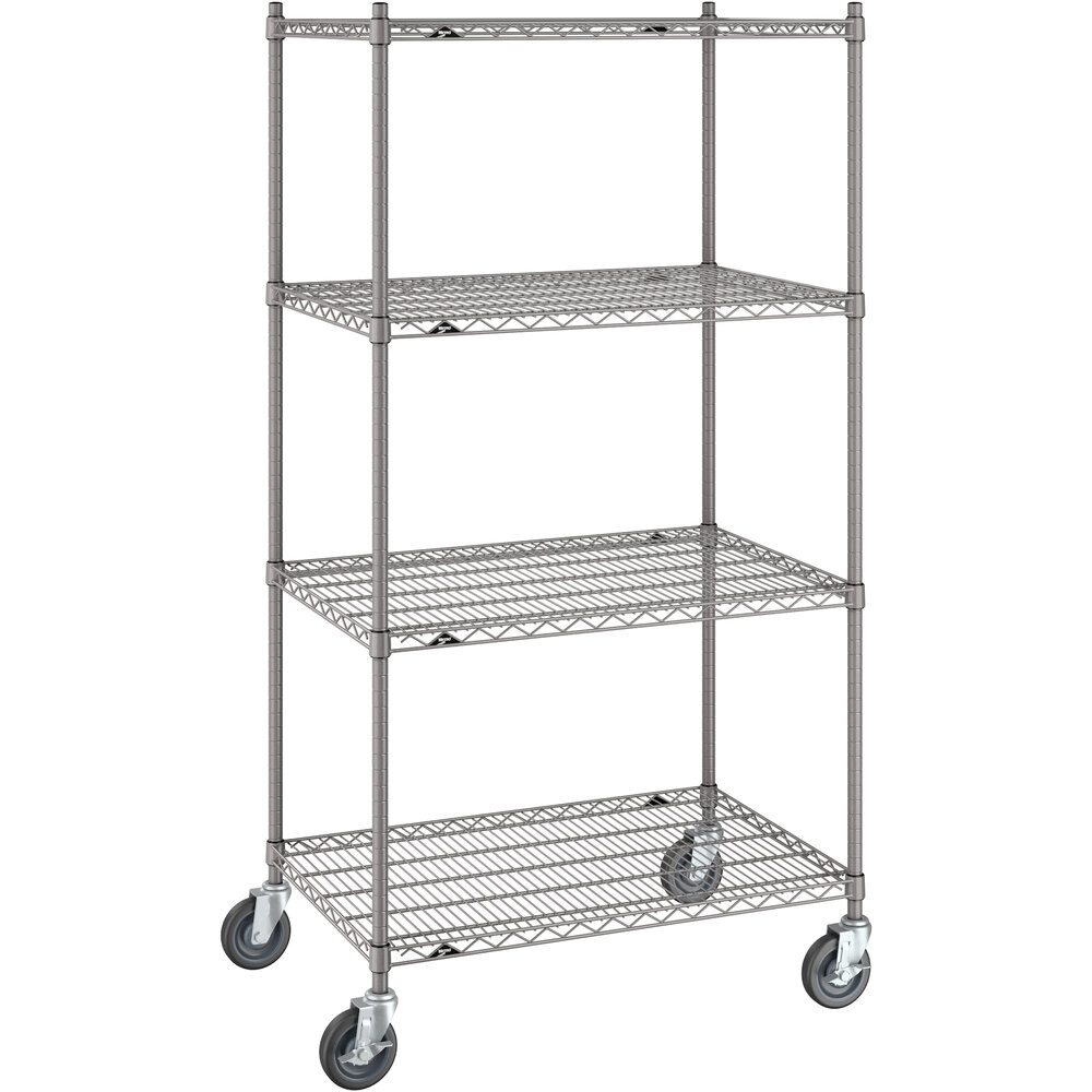 Metro Super Erecta 24" x 36" x 69" Gray Mobile Shelving Unit Kit