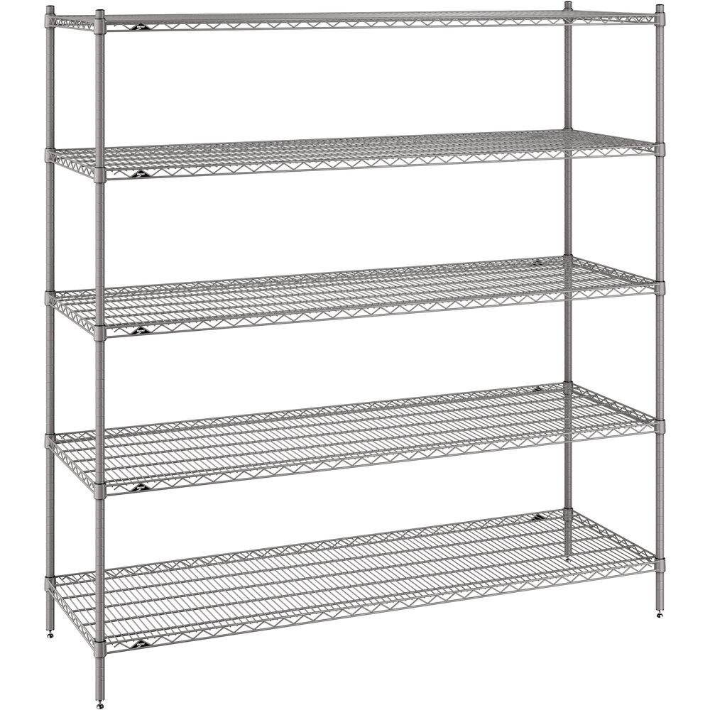 Metro Super Erecta 24" x 72" x 74" Gray Stationary Shelving Unit Kit