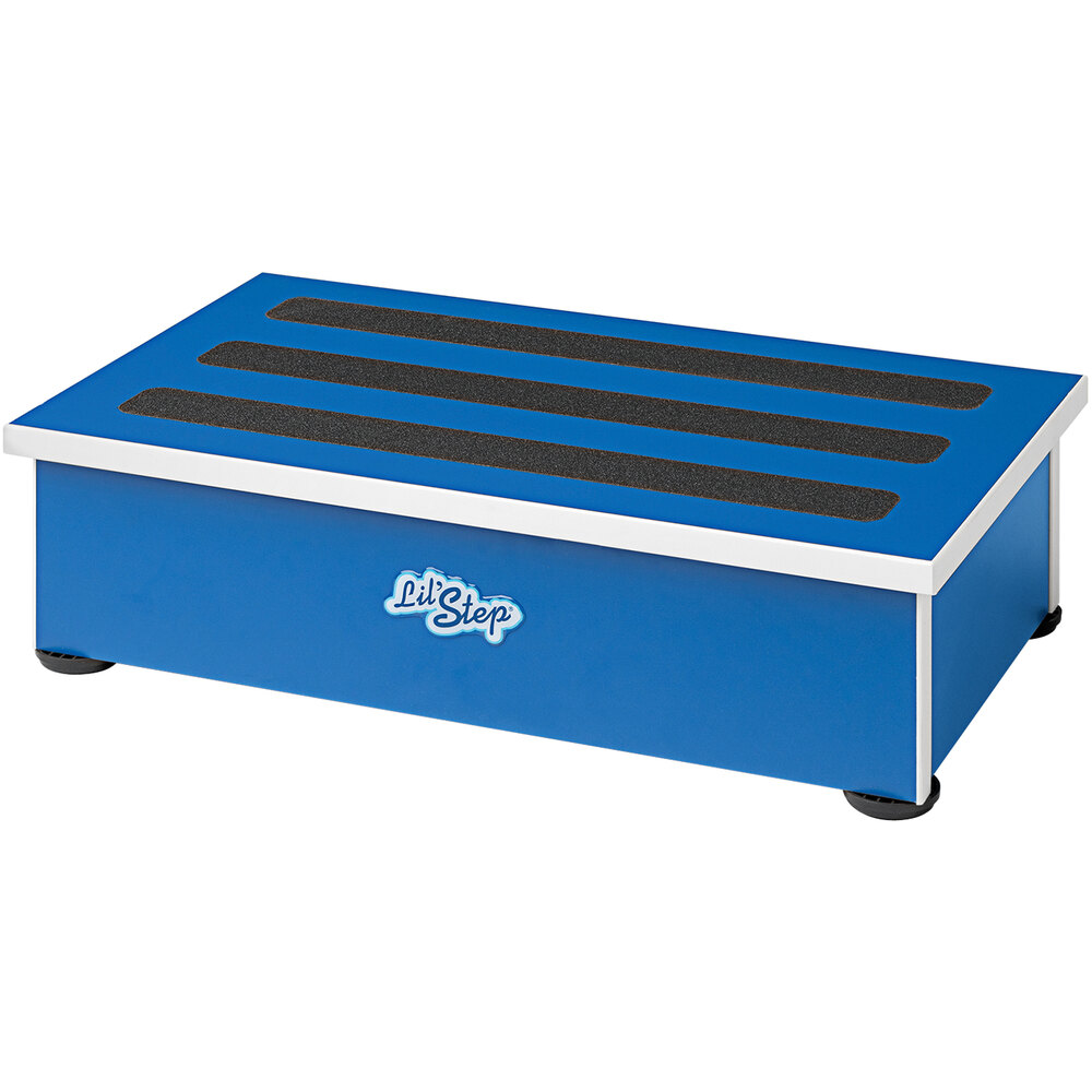 Ozark River Manufacturing Lil' Step Booster 6 1/4" Blue Splash Wood Children's Non-Slip Step Stool