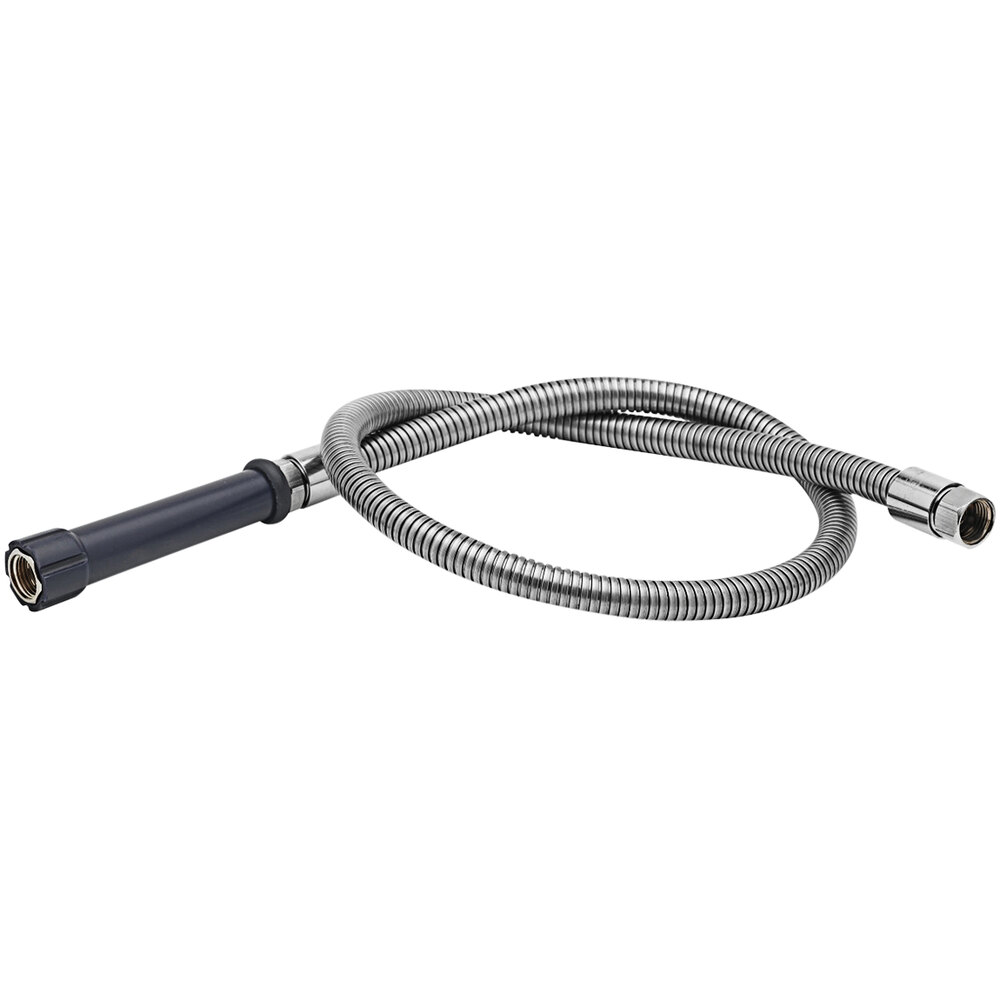 T&S EB-0068-H 68" Flexible Stainless Steel Hose with 3/4" Female Connections and Blue Handle