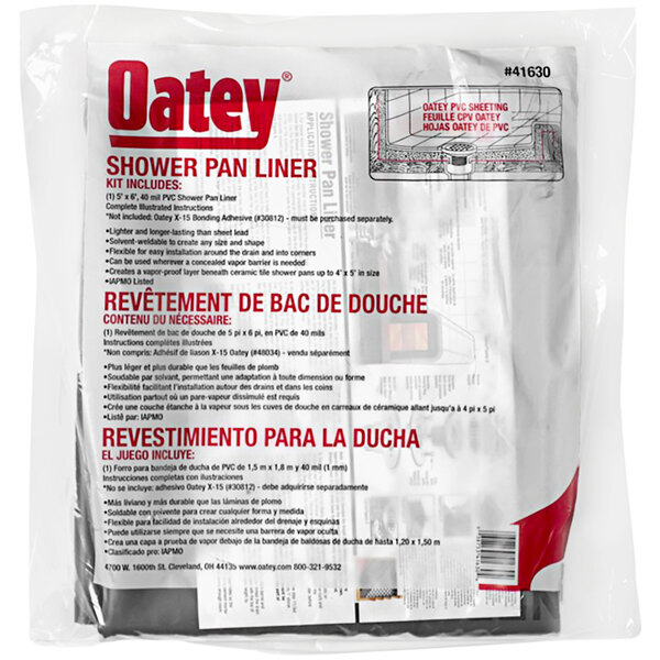 Oatey 41630 6' x 5' Gray 40 Mil PVC Shower Pan Liner Kit