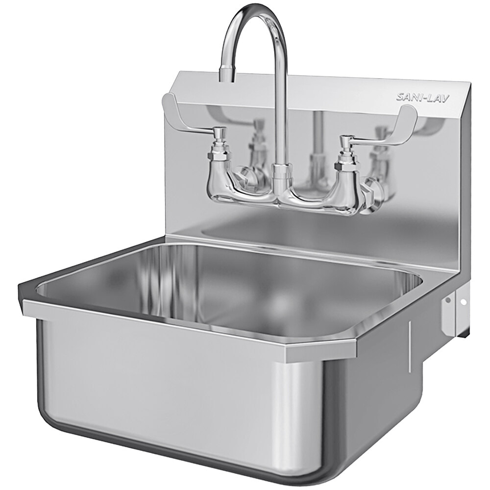 Sani-Lav 505FL 19" x 18" Wall Mounted Hand Sink with 1 Faucet