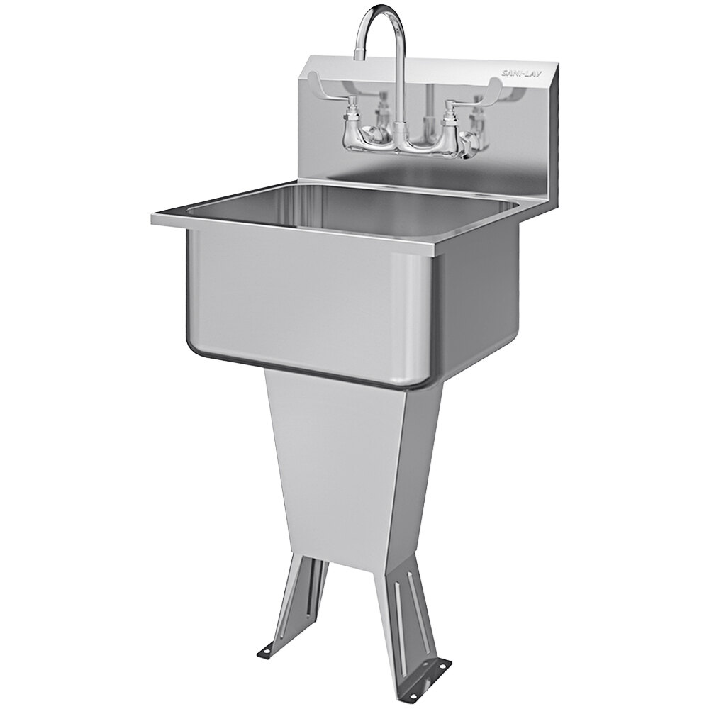 Sani-Lav 521FL 21" x 20" Floor Mounted Hand Sink with 1 Faucet