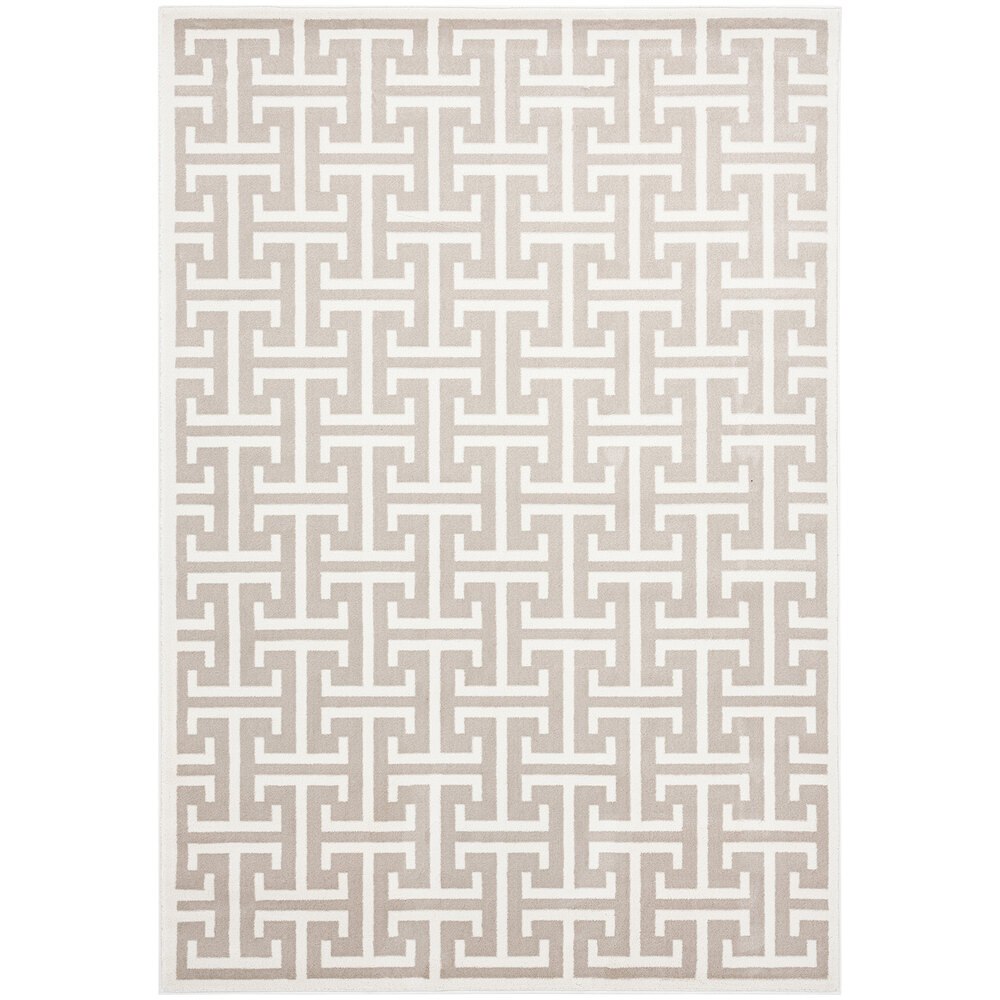Abani Arto Collection 3' x 5' Cream / Beige Contemporary Geometric Area Rug
