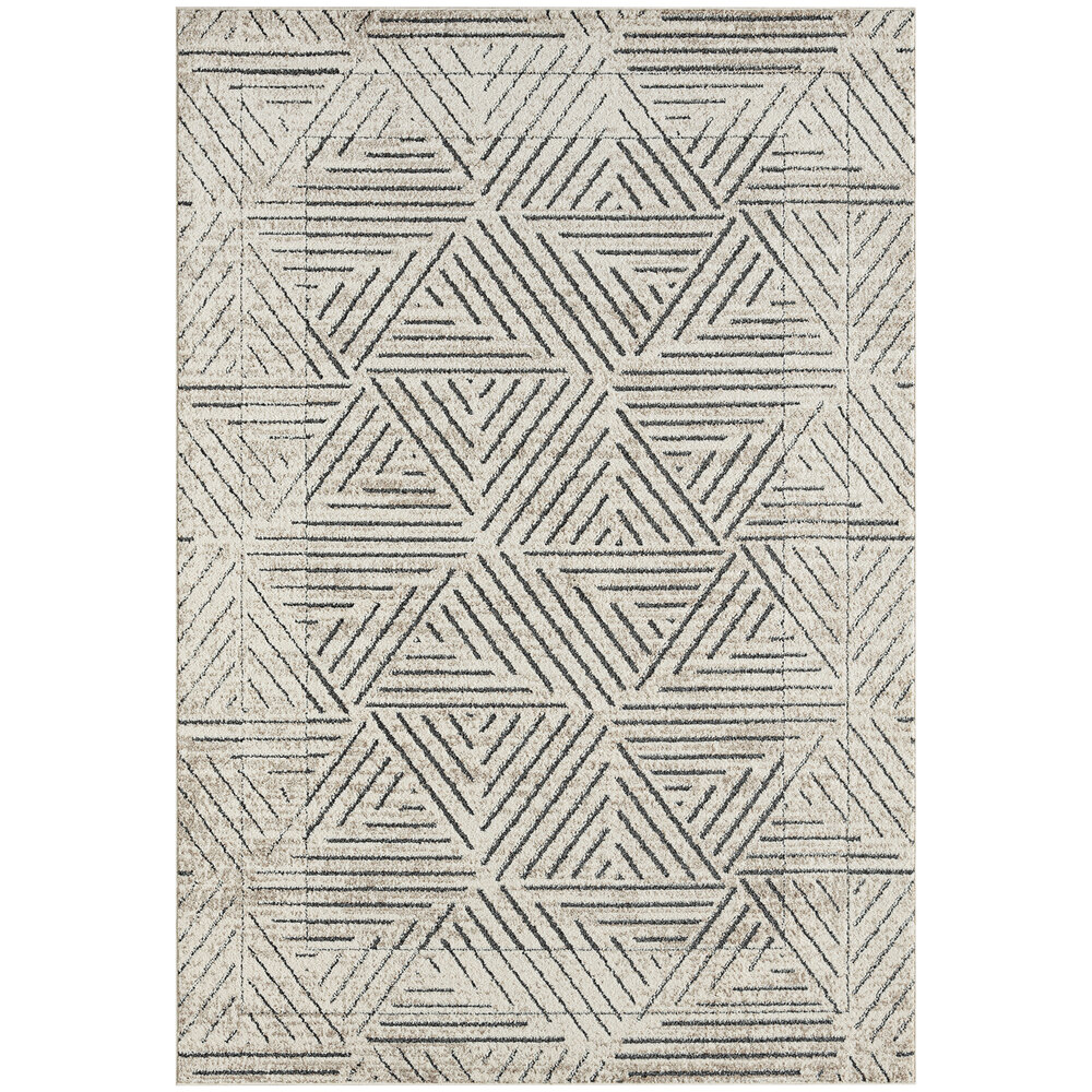 Abani Cabo Collection 7' 9" x 10' 2" Cream / Gray Contemporary Geometric Triangle Area Rug