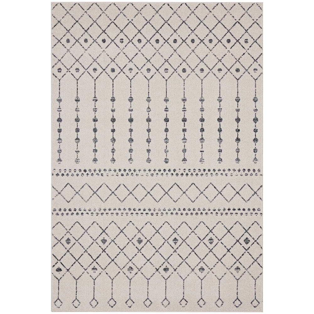 Abani Casa Collection 3' x 5' Cream / Gray Moroccan Trellis Area Rug