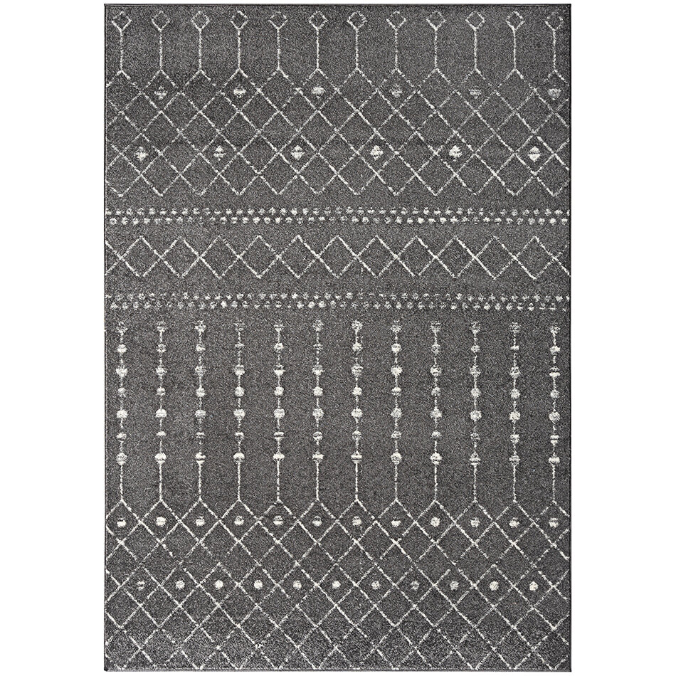 Abani Casa Collection 4' x 6' Gray / Cream Moroccan Trellis Area Rug