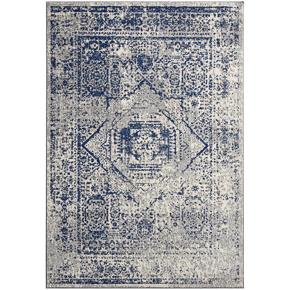 Abani Casa Collection 4' x 6' Blue / Gray Vintage Area Rug