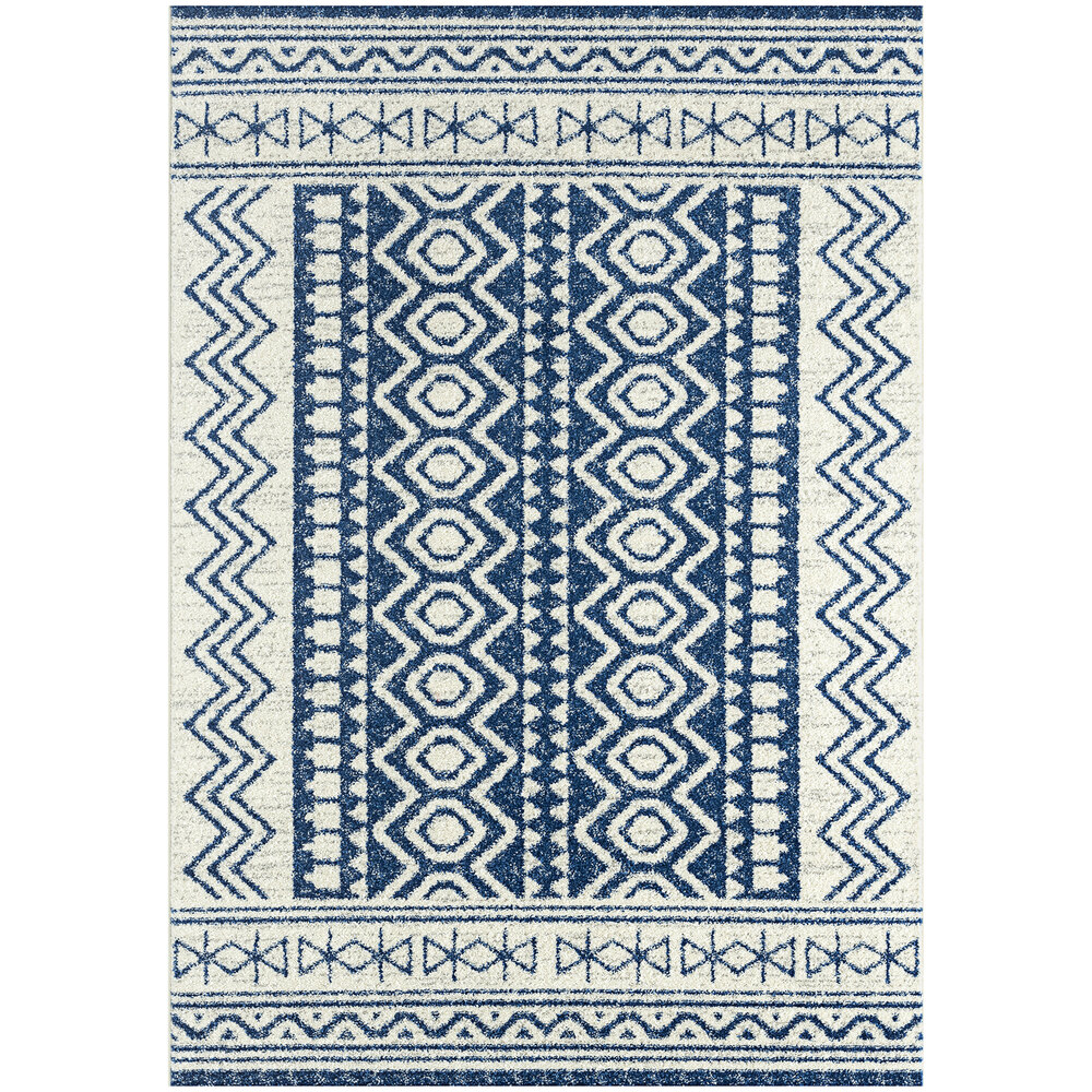 Abani Casa Collection 4' x 6' Navy / Cream Southwestern Geometric Tribal Area Rug