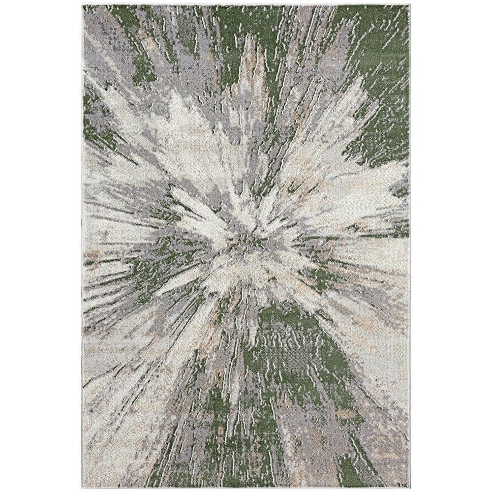 Abani Atlas Collection 7' 9" x 10' 2" Green / Gray Contemporary Splash Area Rug