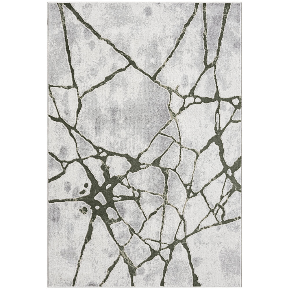 Abani Atlas Collection 7' 9" x 10' 2" Green / Gray Contemporary Web Area Rug