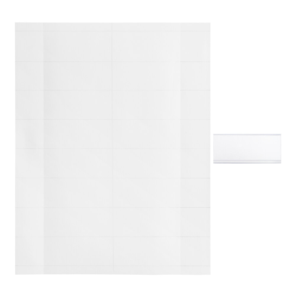 Regency Space Solutions 3" x 1 1/4" Slide-In Label Holder with Printable Insert Sheets - 25/Pack