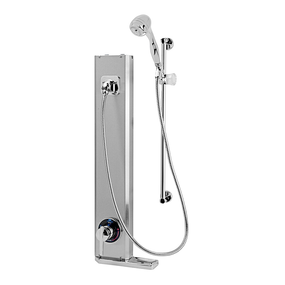 Zurn Elkay Z7500-HW Temp-Gard Aqua-Panel Stainless Steel Handheld Institutional Shower with 60" Metal Hose and 24" Mounting Bar - 2.5 GPM
