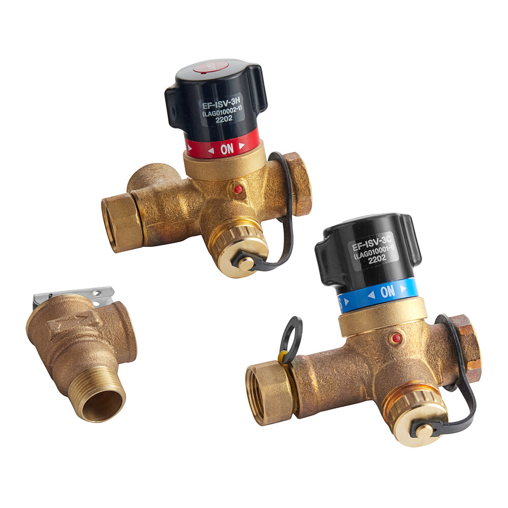 Easyflex EF-ISV-2PR SOFT-urn Brass Tankless Water Heater Isolation Valve Kit with 3/4" Threaded Connections and Pressure Relief Valve