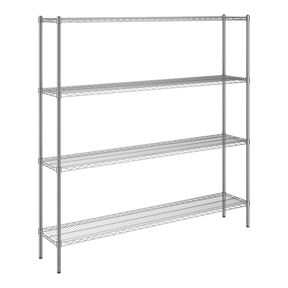Steelton 14" x 72" NSF Chrome 4-Shelf Kit with 72" Posts