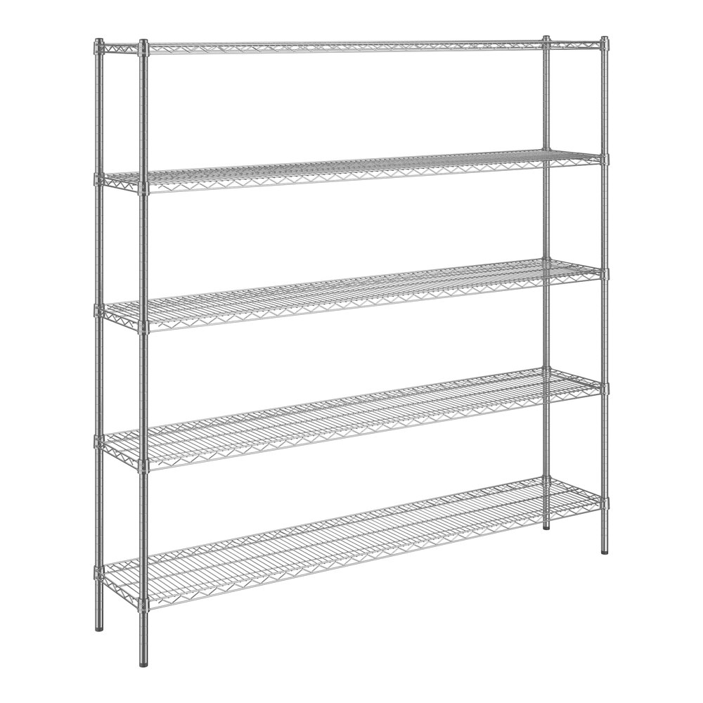 Steelton 14" x 72" NSF Chrome 5-Shelf Kit with 72" Posts