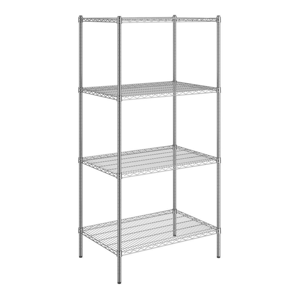 Steelton 24" x 36" NSF Chrome 4-Shelf Kit with 72" Posts