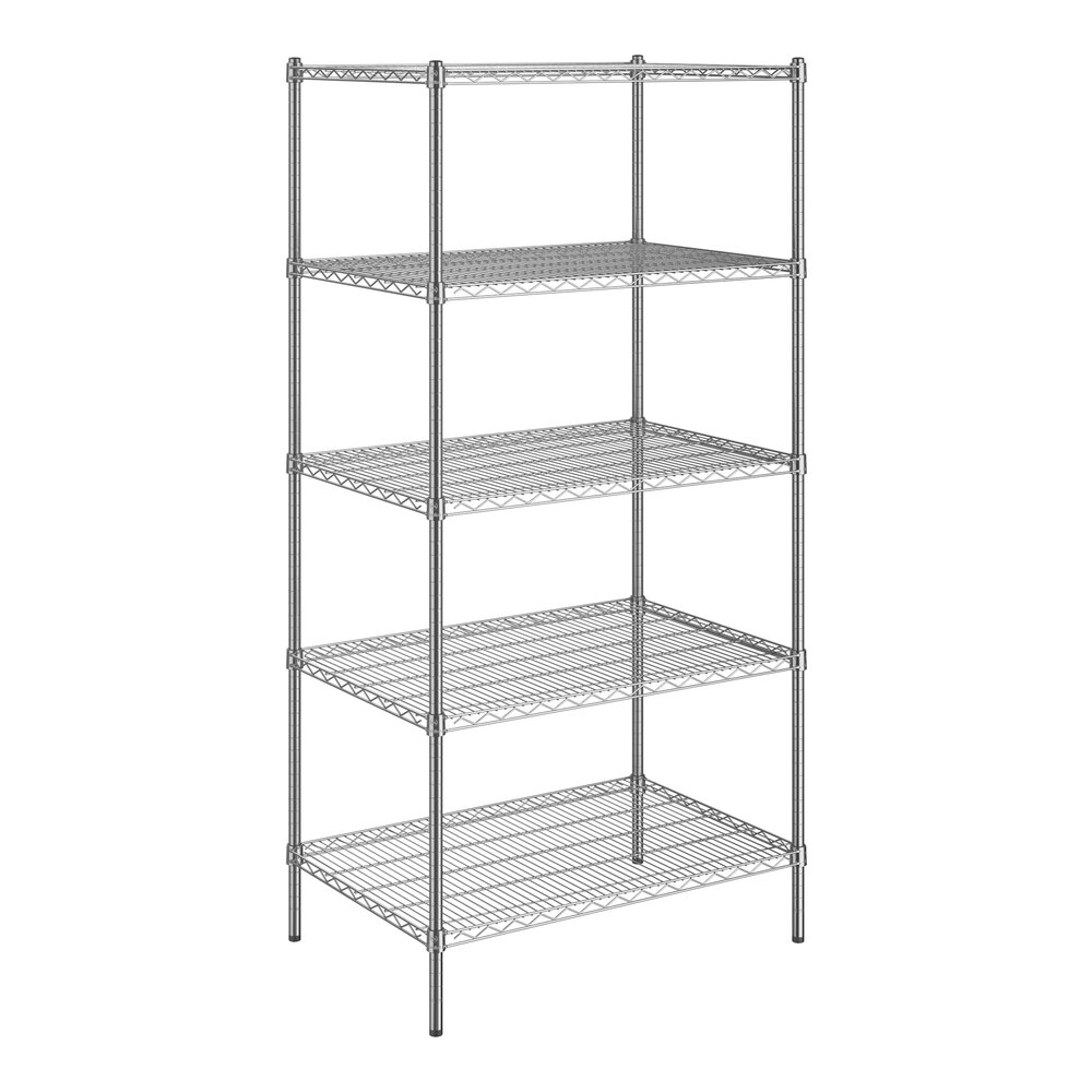 Steelton 24" x 36" NSF Chrome 5-Shelf Kit with 72" Posts