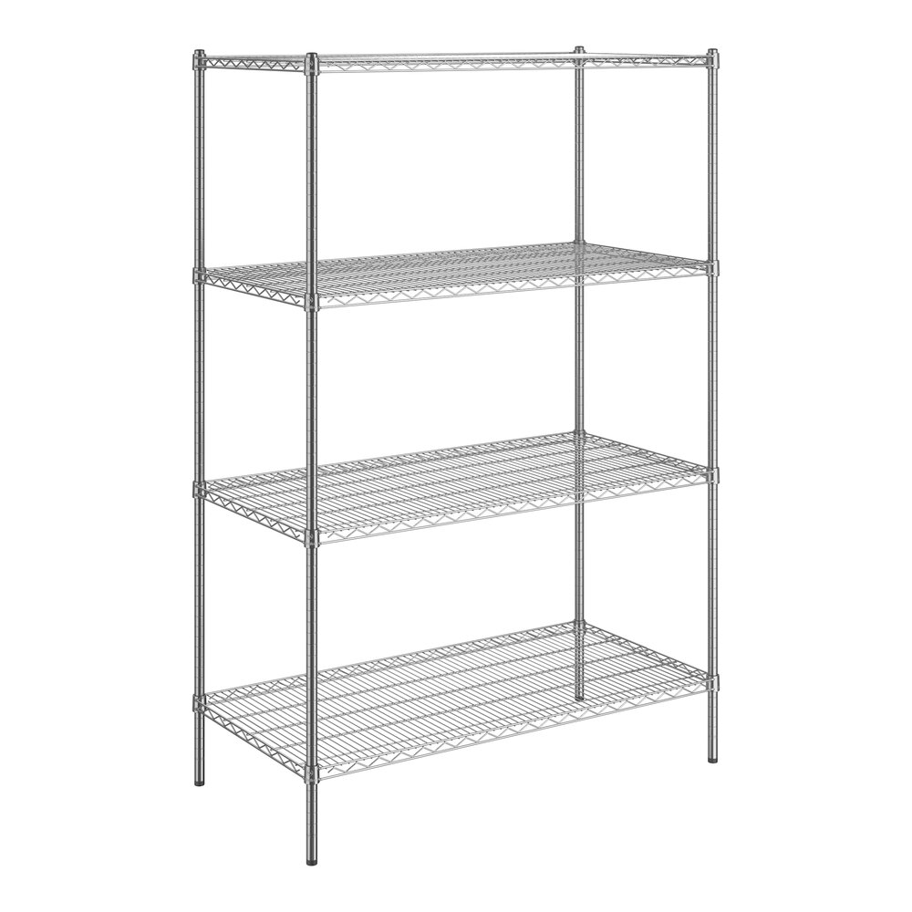 Steelton 24" x 48" NSF Chrome 4-Shelf Kit with 72" Posts