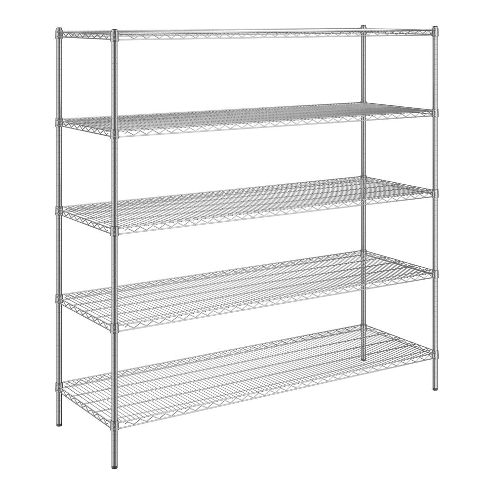 Steelton 24" x 72" NSF Chrome 5-Shelf Kit with 72" Posts