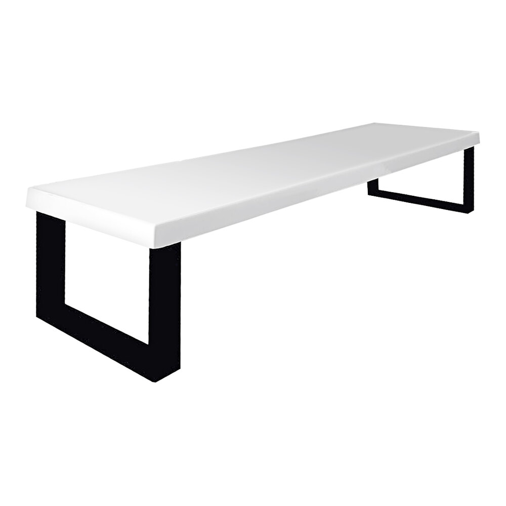 Sol-O-Matic 96" x 20" x 19" White Fiberglass Flat Park Bench