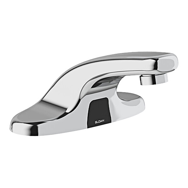 Sloan Optima 3365330BT Polished Chrome Hardwired Deck-Mounted 0.5 GPM Low Integrated Base Body Infrared Sensor Faucet with Multi-Laminar Spray Device