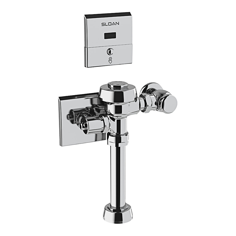 Sloan 3450047 Royal Hardwired Chrome Single Flush Exposed Sensor Electric Override Water Closet Flushometer - 1.6 GPF
