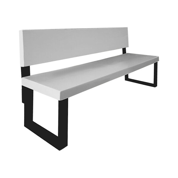 Sol-O-Matic 96" x 20" x 37" White Fiberglass Park Bench with Backrest